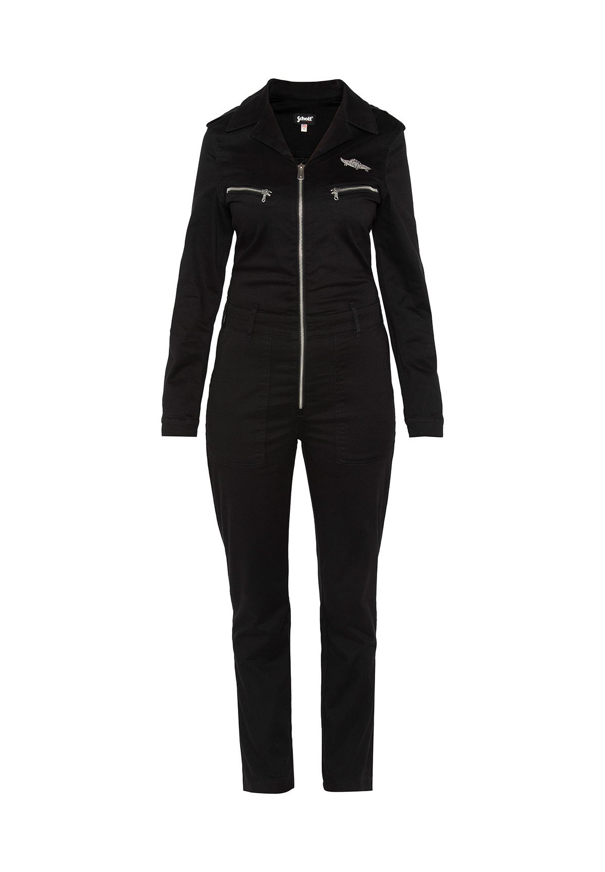Combinaison Pilote Femme SCHOTT NYC - Modèle TRJUMP21WX, Tissu Tencel Léger, Noir - Taille M EU - 10