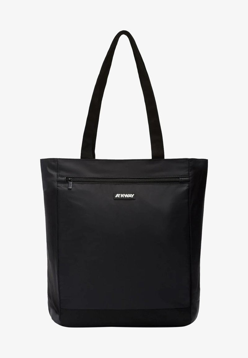 Geantă tote neagră, fabricată dintr-un material elegant și durabil. Dispune de o închidere cu fermoar în partea de sus și de un buzunar cu fermoar în față. Mânere lungi și rezistente pentru o purtare ușoară.