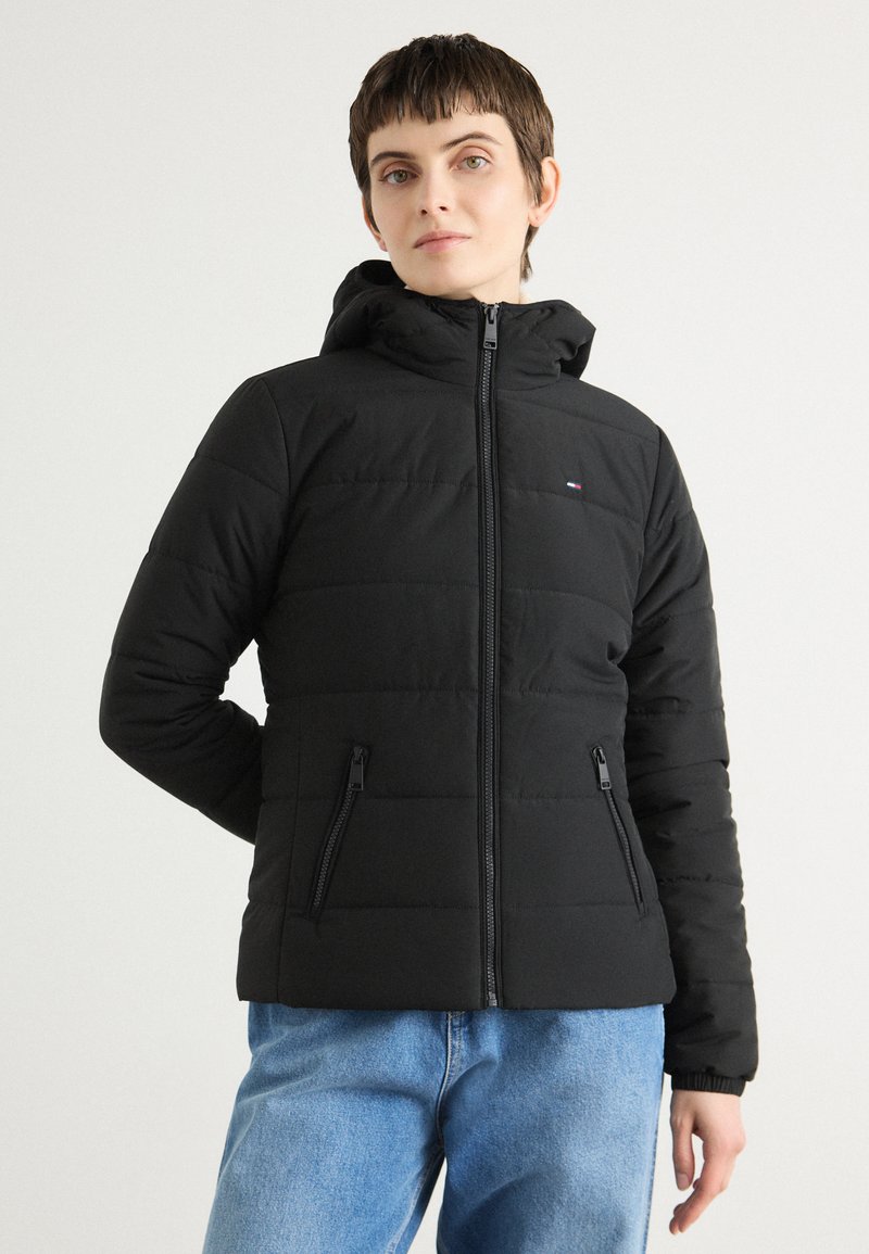 Tommy Jeans - SLIM HOODED JACKET - Chaqueta de entretiempo - black, Ampliar
