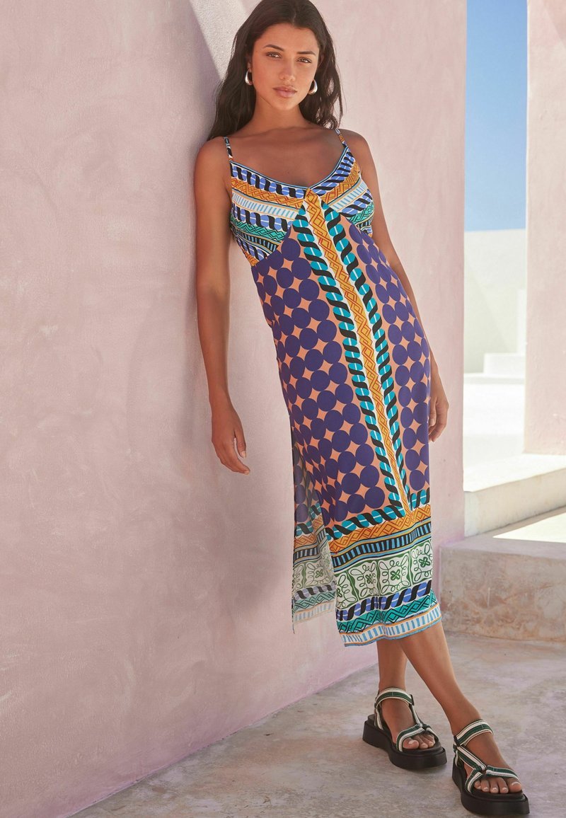 Next STRAPPY  REGULAR FIT - Denní šaty - blue scarf print