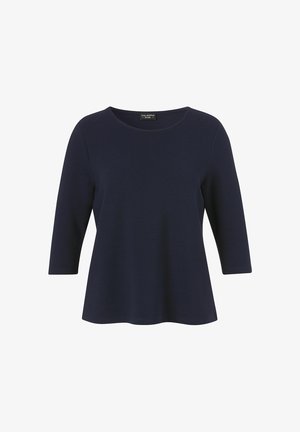 Via Appia Due, EINFARBIGES 3/4-ARM KOMBI-SWEATSHIRT MIT FEINER RIPP-STRUKTUR - T-shirt à manches longues - dunkelblau