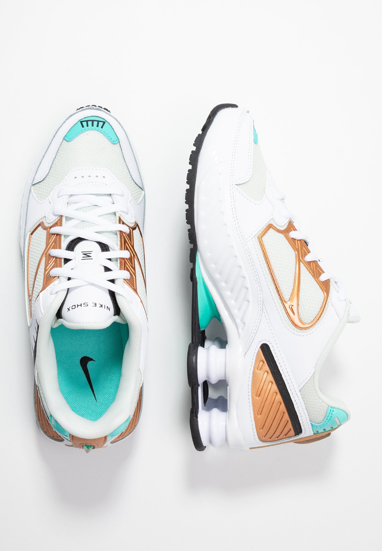 nike shox enigma white aura green rose gold