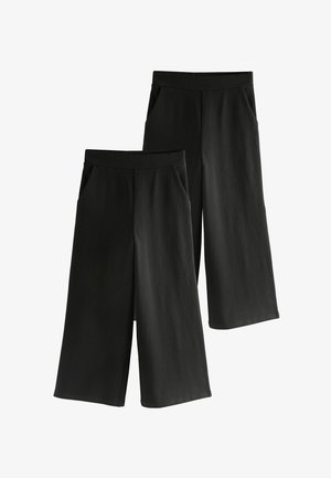 Next, REGULAR FIT - WIDE LEG JERSEY TROUSERS 2 PACK - Dresside alumine osa - black