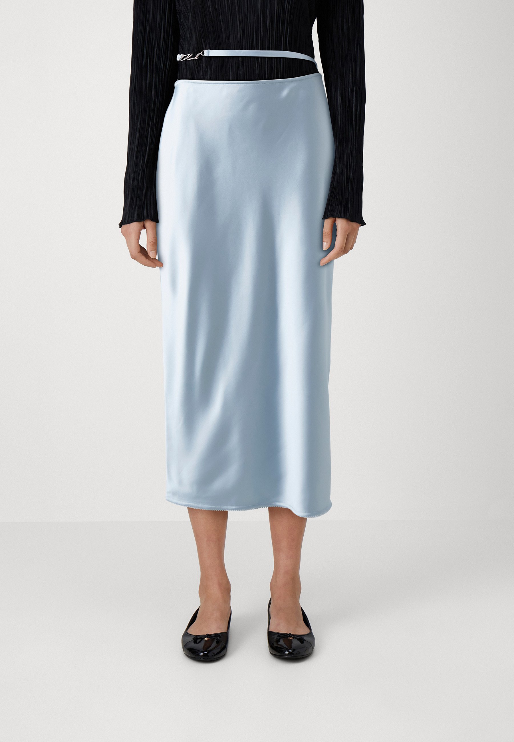 Robe Longue Vintage Karl Lagerfeld En Soie Bleu Magenta Imprimé Floral - Taille 38 - Occasion Excellente