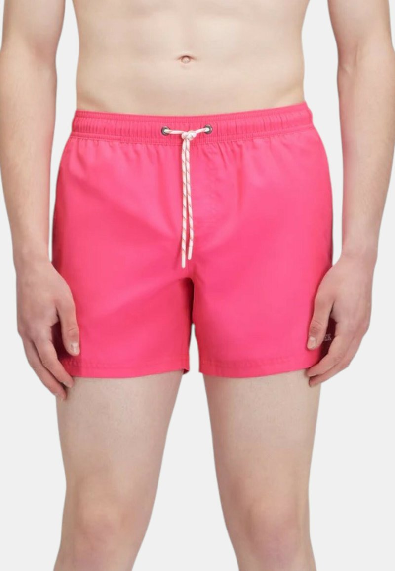 Costumi da bagno rosa realizzati in materiale leggero, con una vita elastica, cordoncino regolabile e cuciture piatte per il massimo comfort.