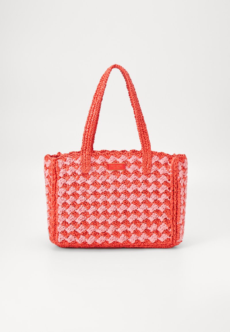 kate spade new york - HIGH TIDE STRIPED CROCHET RAFFIA MEDIUM TOTE - Käekott - ladybug, Suurenda