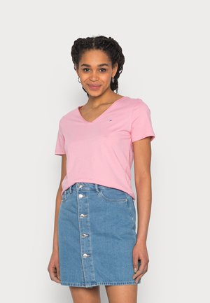 SLIM V NECK - T-shirt basic - fresh pink