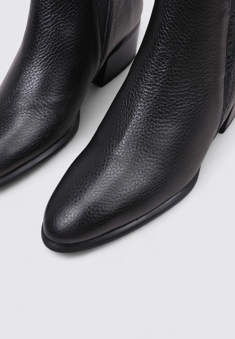 Bottines à Talons Hispanitas En Cuir Grainé Noir - Taille 37 EU - Occasion En Bon état