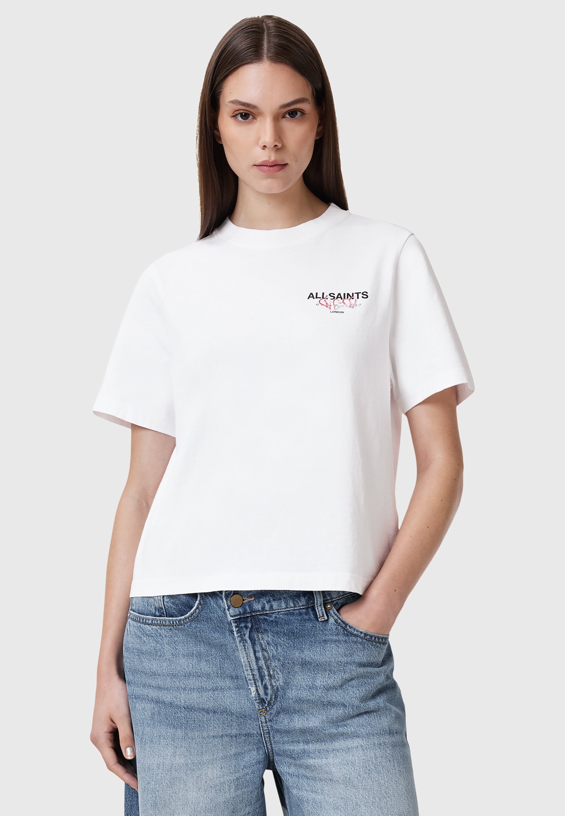 オールセインツ AllSaints Heart Lisa Tee レディース シャツ トップス Optic White AllSaints HEART LISA TEE - Print T-shirt - optic white/white