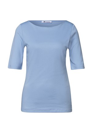 Street One, T-SHIRT MIT WAVY NECKLINE IN UNIFARBE - Camiseta básica - northern blue