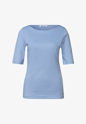 Street One, T-SHIRT MIT WAVY NECKLINE IN UNIFARBE - Camiseta básica - northern blue