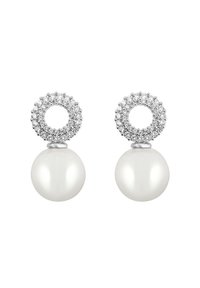 SNÖ of Sweden GRACIE SMALL PENDANT EAR - Auskarai - silver-coloured/white