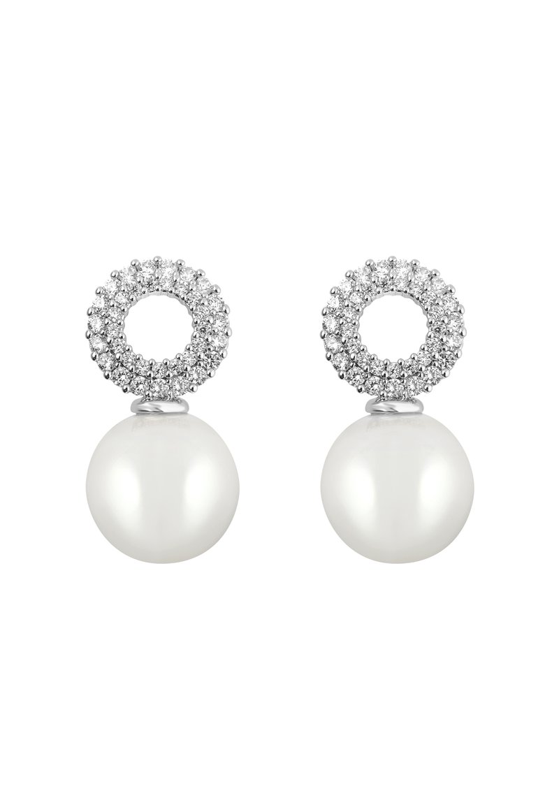 SNÖ of Sweden GRACIE SMALL PENDANT EAR - Auskarai - silver-coloured/white