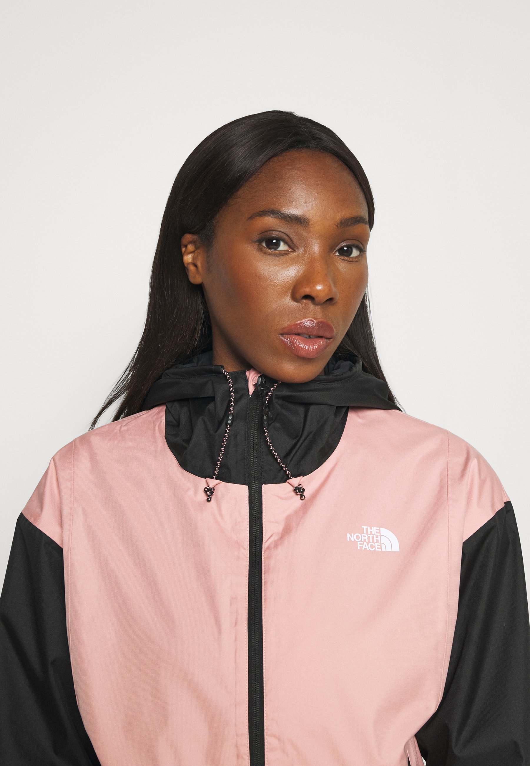 north face panel wind jacket pink