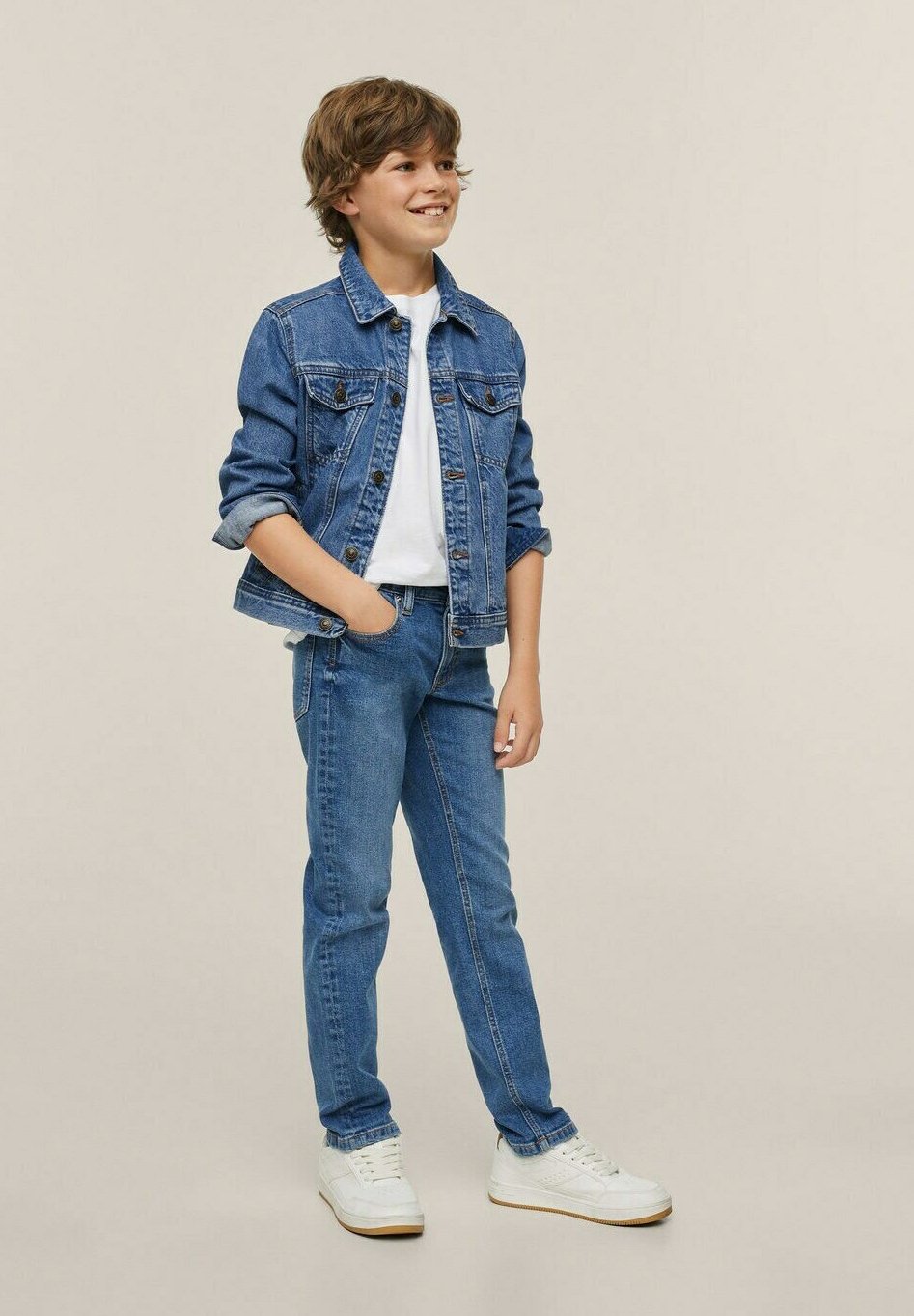 Mango Kids MET ZAKKEN - Giacca di jeans - middenblauw/blu - Zalando.it