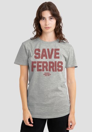 FERRIS BUELLER THE SAVE FERRIS - Print T-shirt - mottled light grey