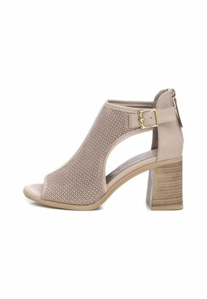 Zapatos de tacón con punta abierta - taupe