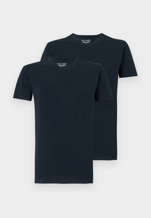 BASIC V NECK 2 PACK - Jednoduché tričko - dark sapphire
