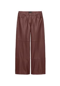 TESS SOFT WAXED - Leren broek - Bordeaux