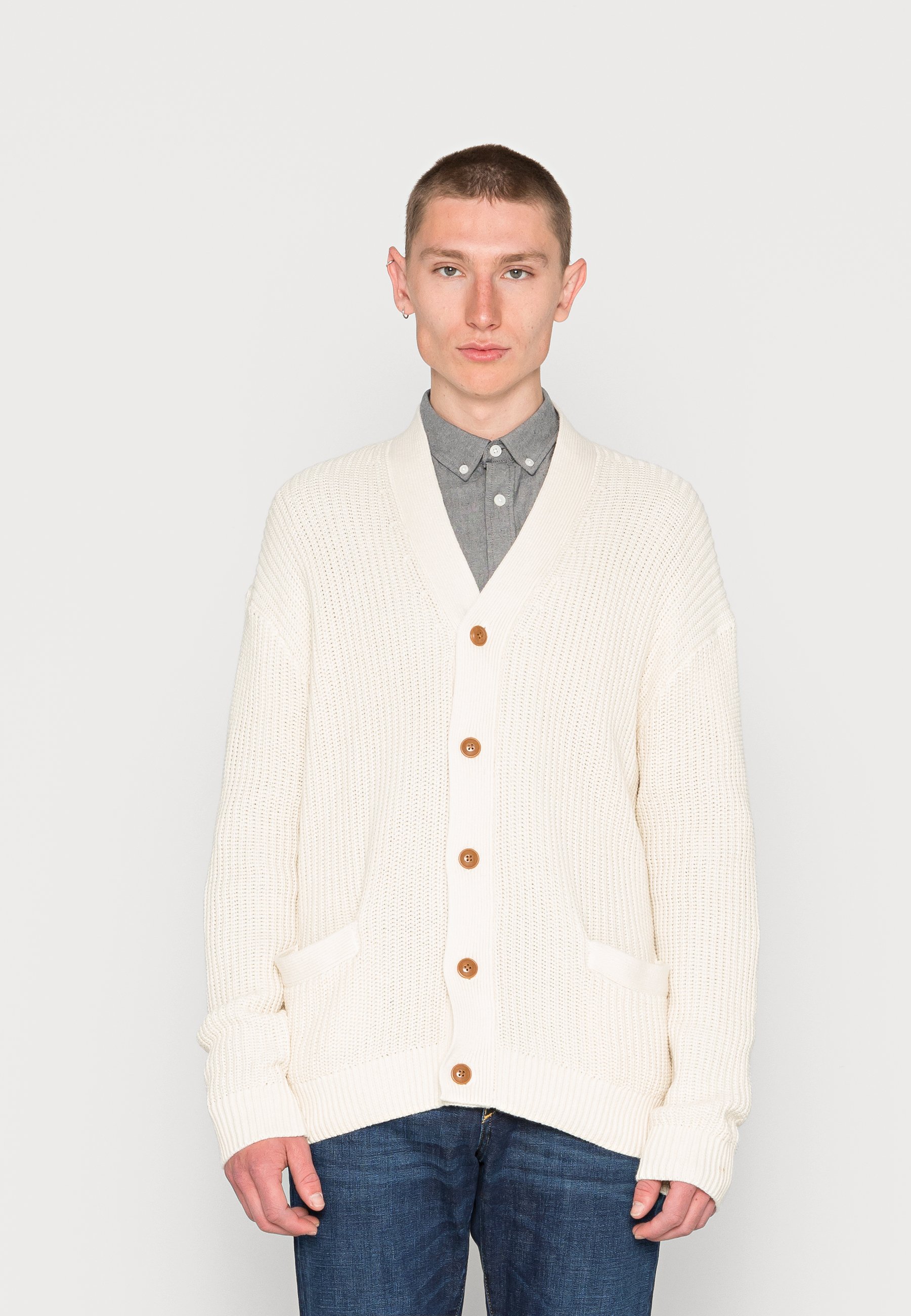 OPEN STITCH CARDIGAN - Cardigan - cream 