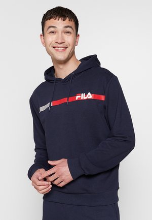 Fila, SANFORD HOODY WITH BLOCK STRIPES - Hoodie - black iris