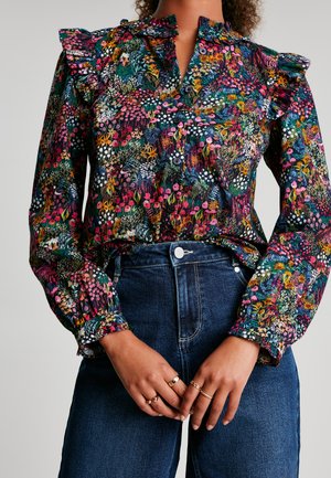 Blouse - navy ditsy
