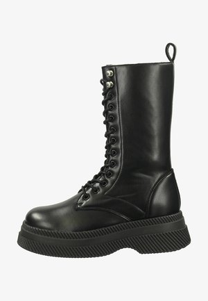 Platform boots - blk actiom leather o