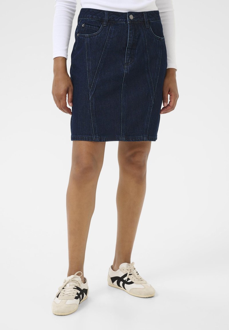 Kaffe ELOISE - Džinsinis sijonas - dark blue denim