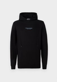 Sort hoodie lavet af blødt stof, med en frontlomme, lange ærmer og hætte med snoretræk. Broderet 'WEEKEND OFFENDER' logo i blå.