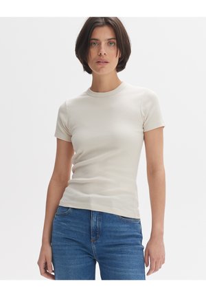 OPUS SLIM FIT RIB - T-shirt basic - natural glaze