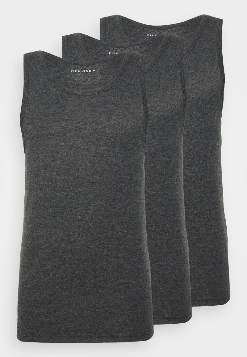 Pier One 3 PACK - Camisola interior - mottled dark grey