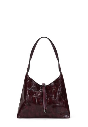 DE HOMBRO EFECTO COCODRILO - Bolso de mano - burdeos