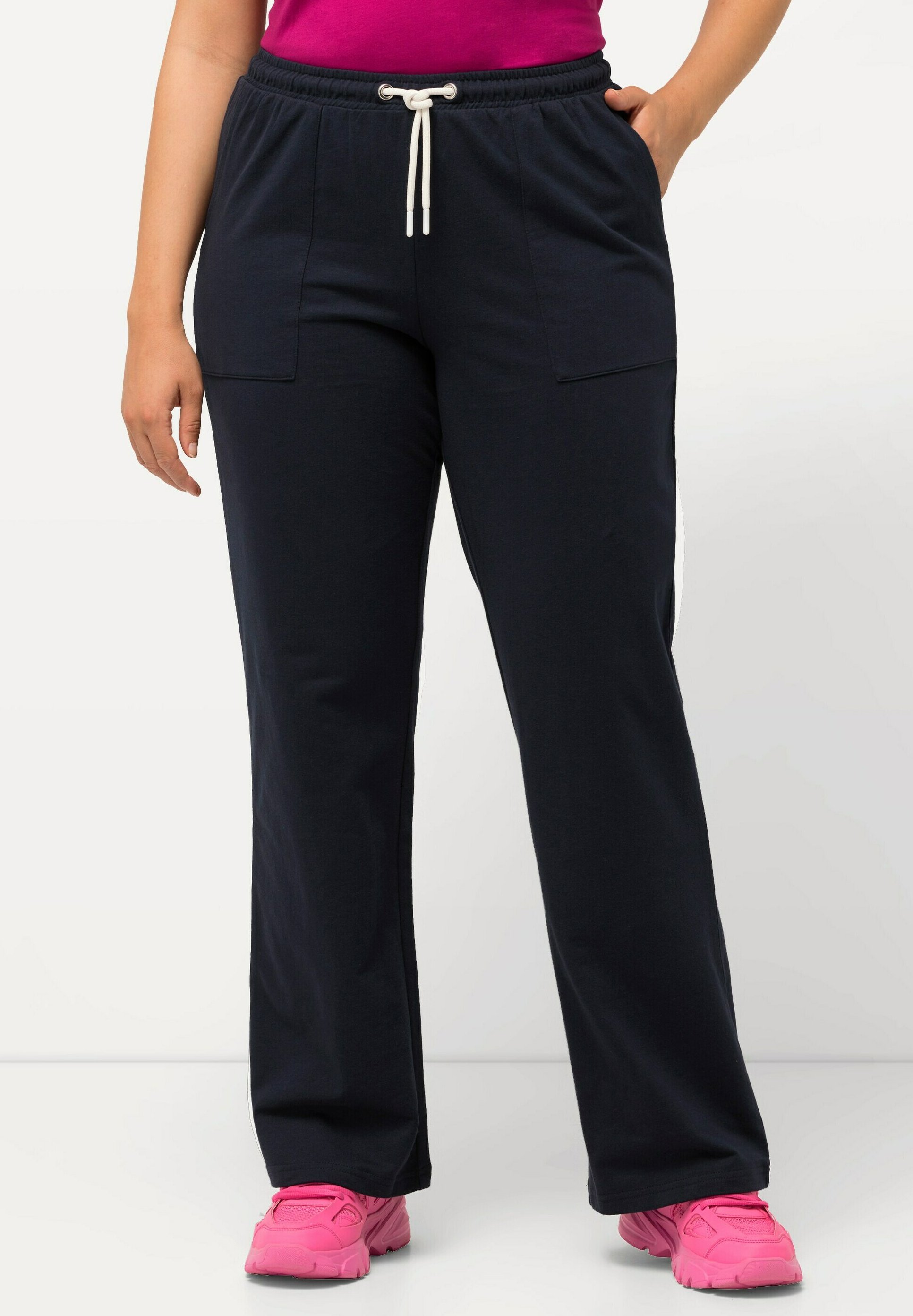 Pantaloni Jogging Donna Ulla Popken Con Piping Colorato E Gamba Dritta