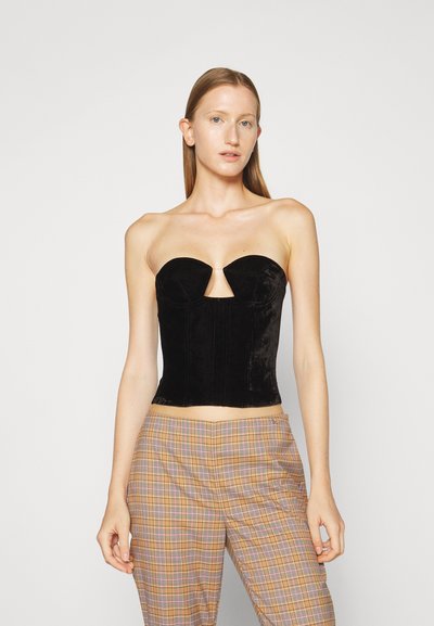 ROKH SEMI CUT U SHAPED BUSTIER - Μπλούζα - black