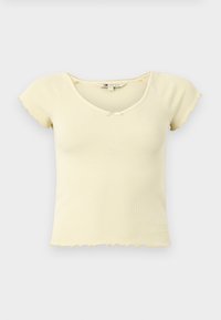 SLIM V NECK - Basic T-shirt - custard cream