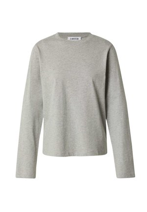 Grijze longsleeve shirt van zachte stof, met een ronde hals en een relaxed fit. Het label in de nek zegt "EDITED."