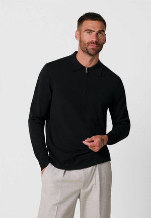 PROFUOMO, PROFUOMO POLO LONG SLEEVE - Jersey de punto - black