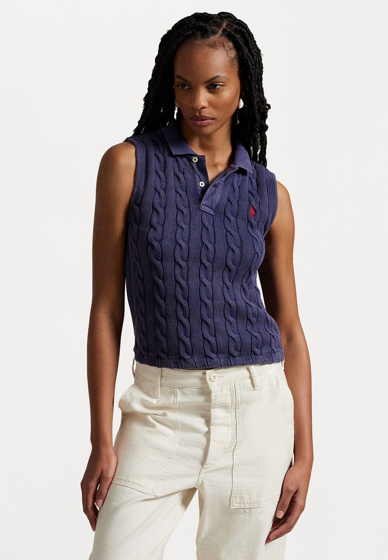 Polo Ralph Lauren - COTTON SLEEVELESS POLO SHIRT - Poloshirt - newport navy, Vergrößern