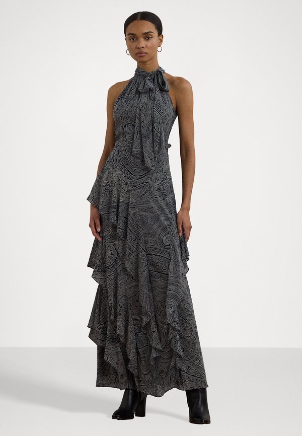 PAISLEY BELTED GEORGETTE TIERED GOWN - Occasion wear4