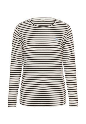 Kaffe Curve, KAFFE CURVE KCLIA T-SHIRT - T-shirt à manches longues - chalk   brown - blue heart