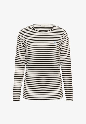 Kaffe Curve, KAFFE CURVE KCLIA T-SHIRT - Maglietta a manica lunga - chalk brown - blue heart