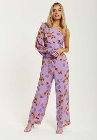 Liquorish floral-asymmetrical - Jumpsuit - purple