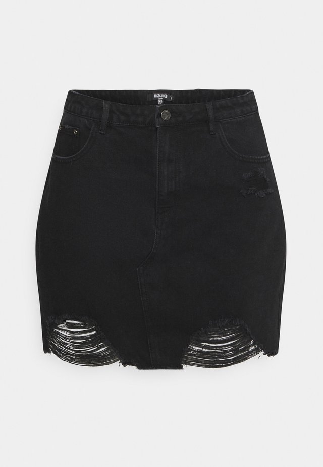RIPPED SKIRT - Minihame - black