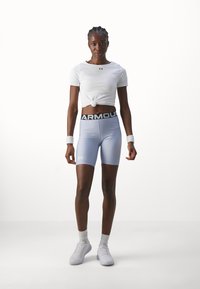 Under Armour AUTHENTICS SHORT - Leggings - celeste/white