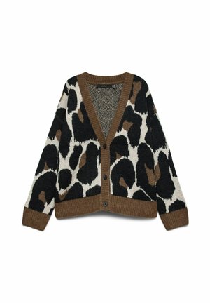 Vero Moda, CARDIGAN VMLEONIE KNIT CARDIGAN - Gilet - cocoa brown