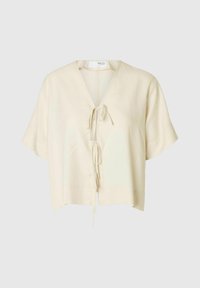 Selected Femme SLFNATUK 2/4 BOXY TIE  B - Blusa - birch