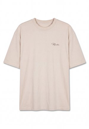 Pegador, PIKE OVERSIZED TEE - T-shirt imprimé - washed cream warm taupe