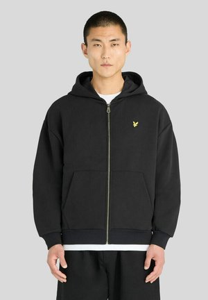 Lyle & Scott, LYLE & SCOTT MID LAYERS HEAVYWEIGHT LOOPBACK FULL ZIP HOODIE - Sweater met rits - z jet black