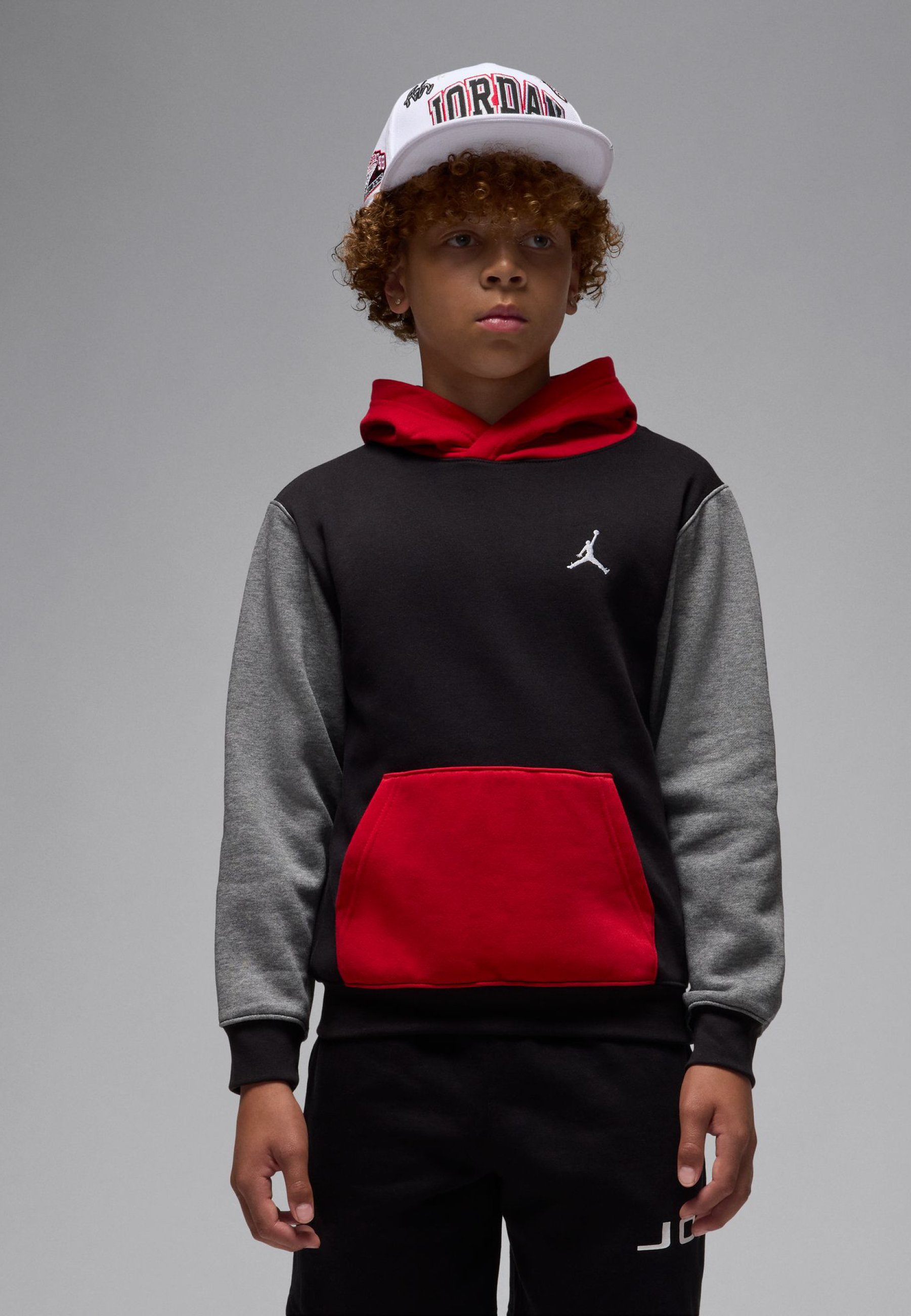 jordan hoodie black red