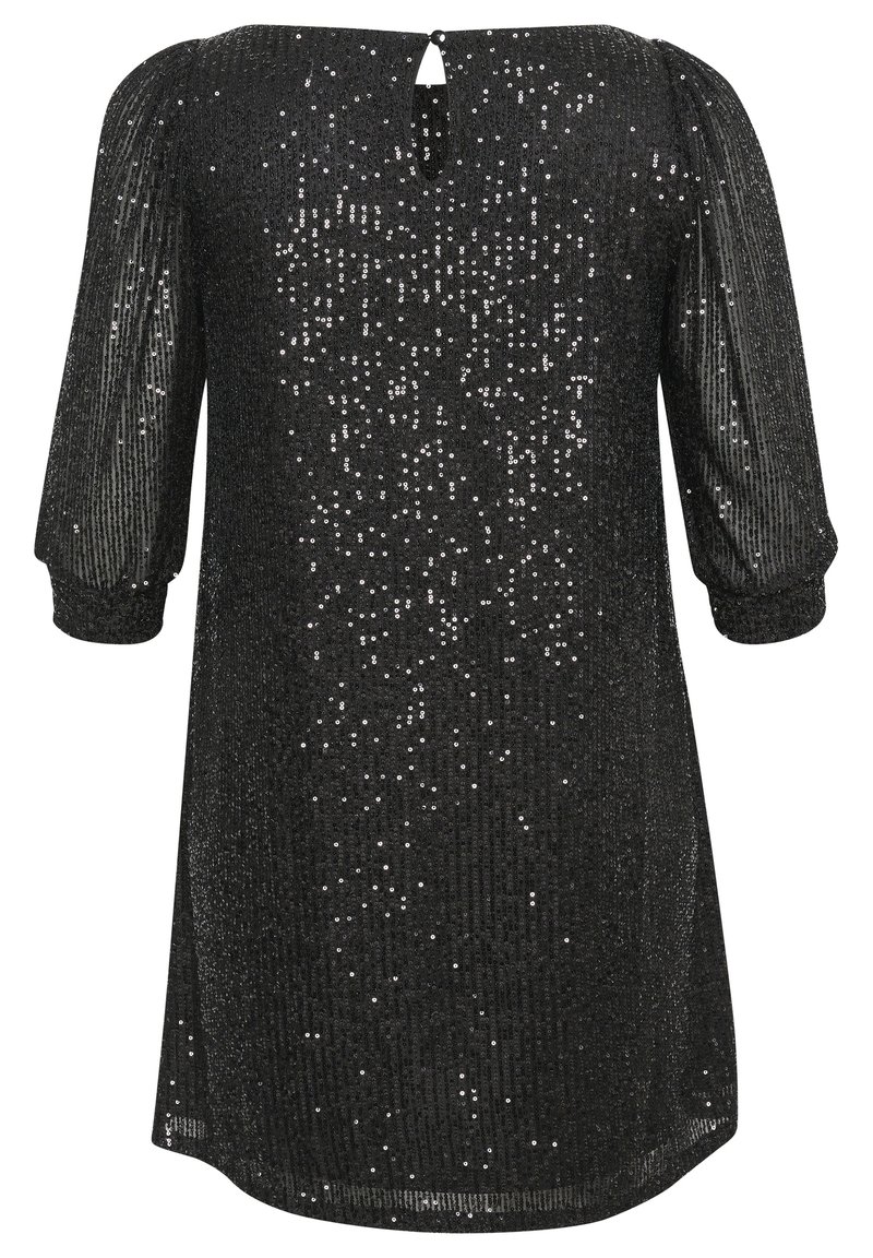 slim fit dress slacks Black Sequin Crew Neck T-shirt Dress